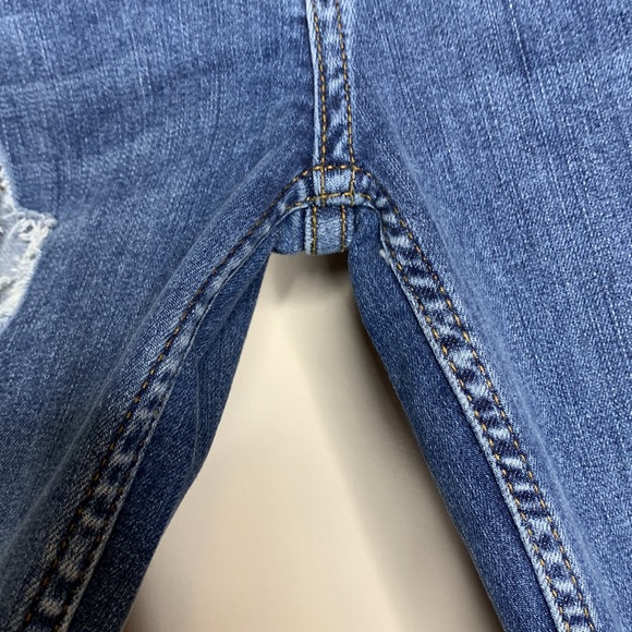 Free People | Distressed Denim Skinny Leg Jeans | Snap Button Crotch NWT - Picture 6 of 12